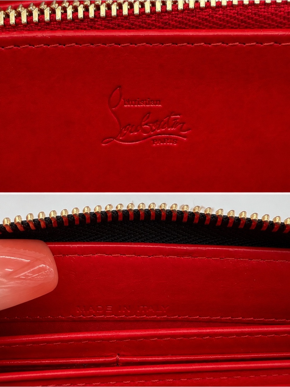 Christian Louboutin Calfskin Empire Panettone Spiked Zip Around Wallet- EUC🌟 - Picture 4 of 8